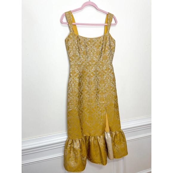 Sachin + Babi Gold Metallic Midi Dress - Picture 4 of 7